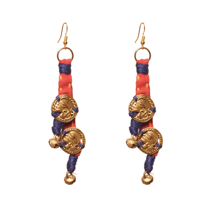 The Tribal Drops Handcrafted Tribal Dhokra Earrings in fabric