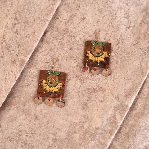 Butterfly-X' Handcrafted Tribal Wooden Earrings