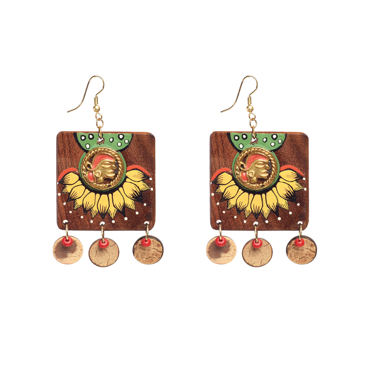 Butterfly-X' Handcrafted Tribal Wooden Earrings