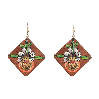 Butterfly-II' Handcrafted Tribal Wooden Earrings