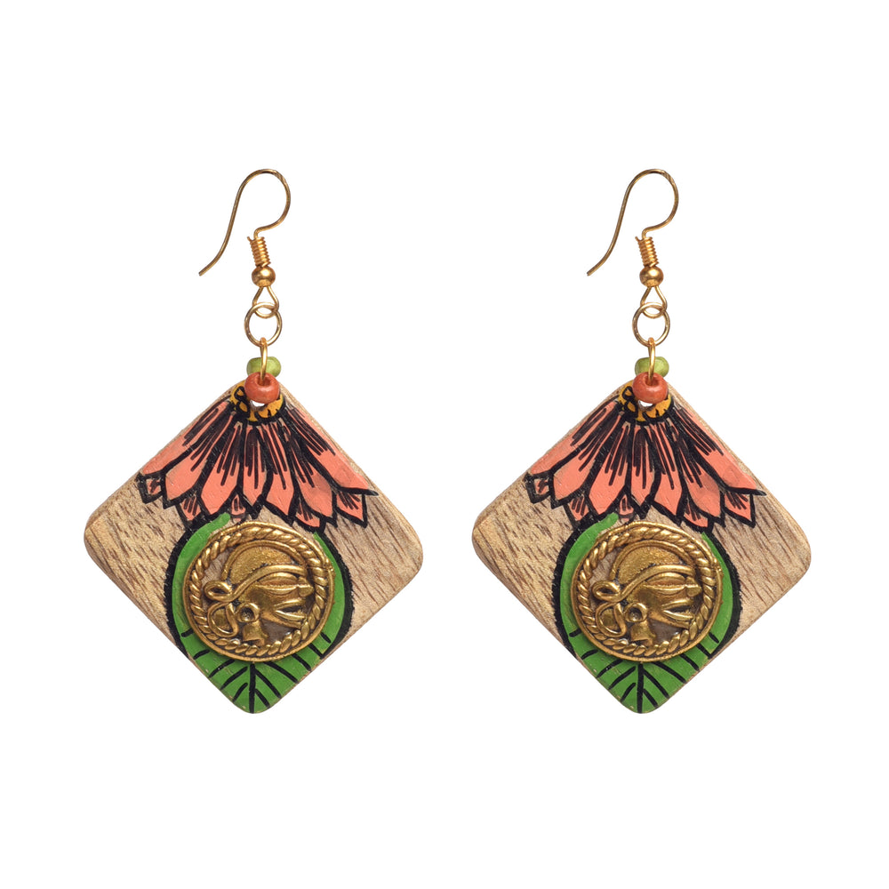 Butterfly-V' Handcrafted Tribal Wooden Earrings