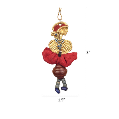 The Dancing Empress Handcrafted Brass Buttons S03, Red