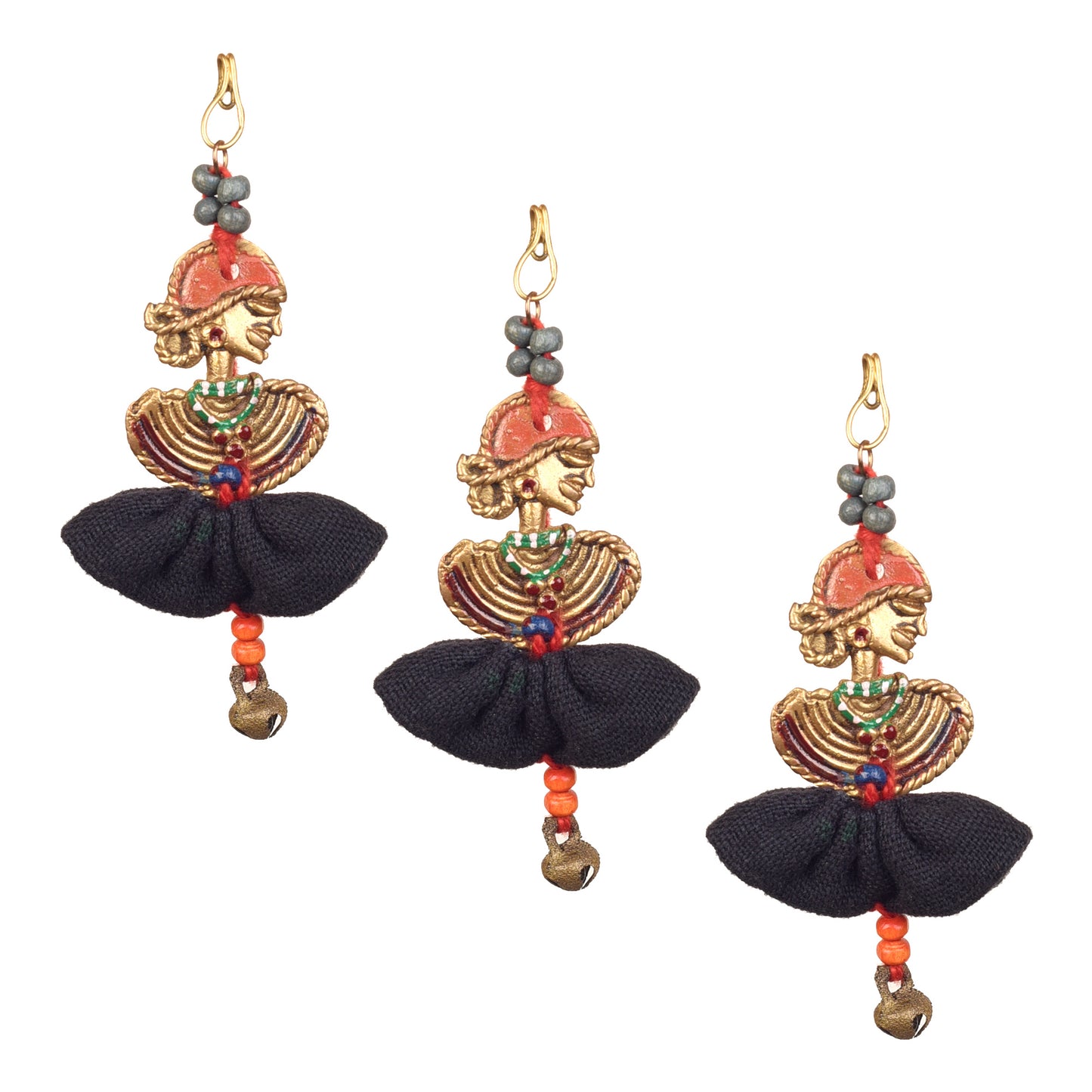 The Dancing Empress Handcrafted Brass Buttons S03, Black