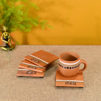 'Back To Earth' Earthen Coasters with Warli Art So4