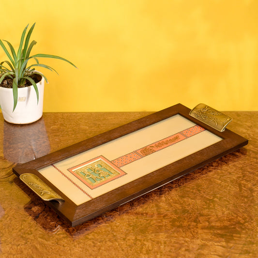 Aakriti Art Creations Wooden Rectangle Serving Tray