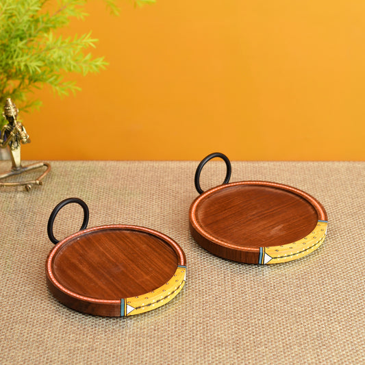 Ringo Round Snack Tray So2 with Metal Handle (6x6x2.5)