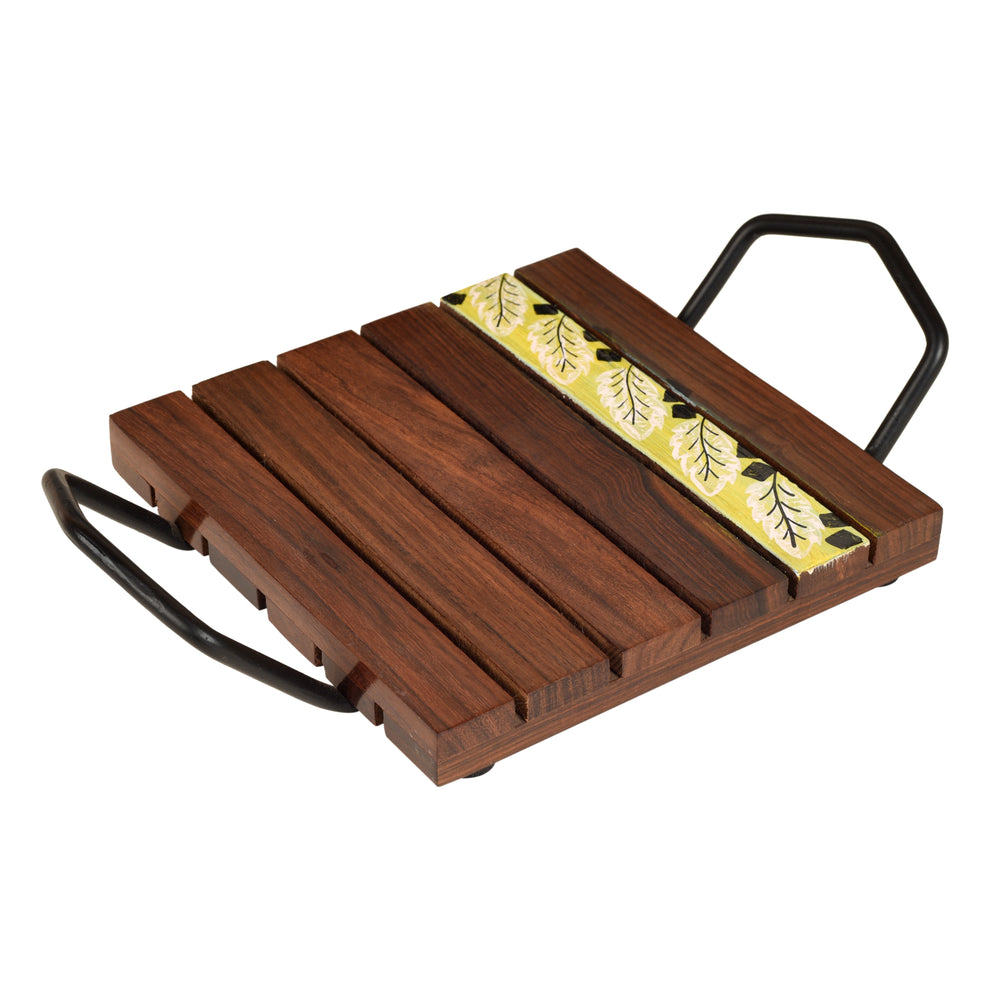 'Leaf of Nature' Snack Tray in Rosewood (9.5x6x2)