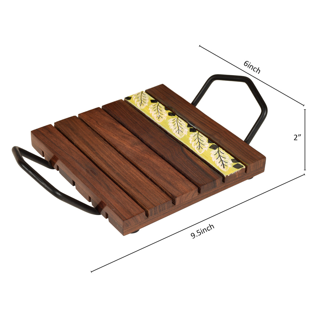 'Leaf of Nature' Snack Tray in Rosewood (9.5x6x2)