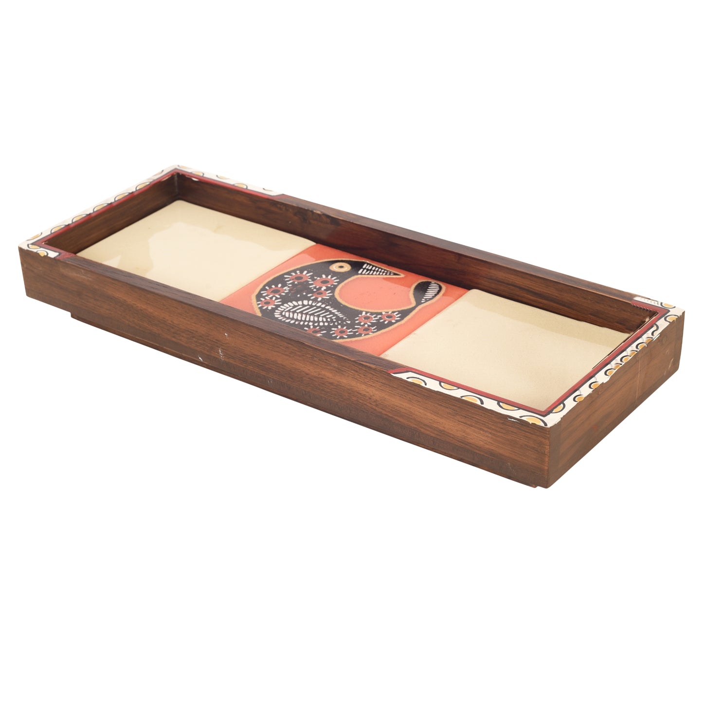 Mango Wood Handcrafted Cuckoo Rectangular Tray (12.5 x 5 in)