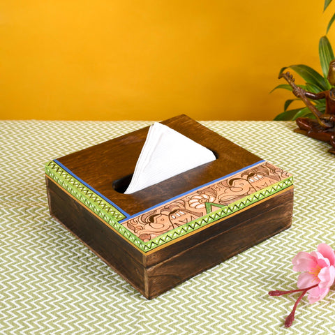 wooden tissue box