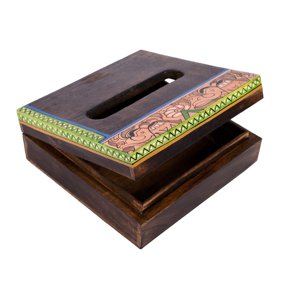 wooden tissue box