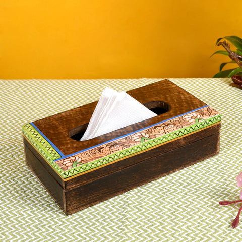 wooden tissue box