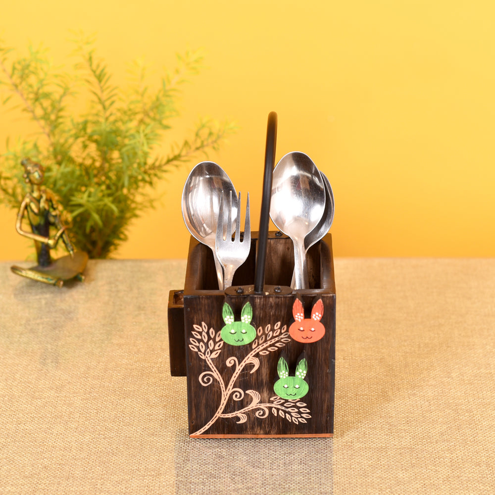 handcrafted cutlery holder