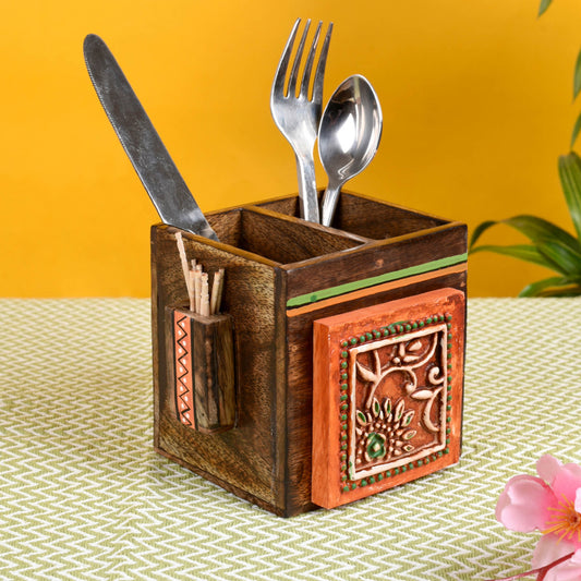 handcrafted cutlery holder