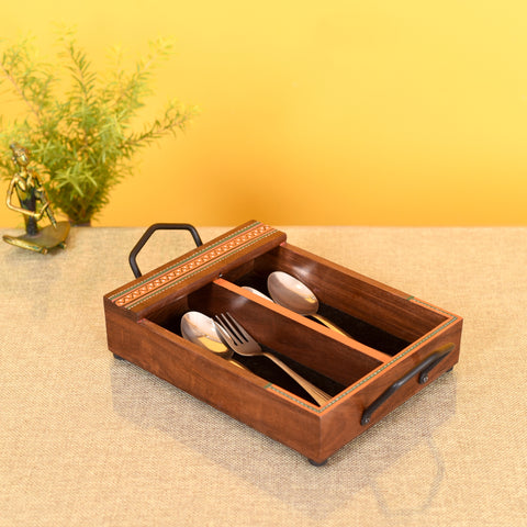 handcrafted cutlery tray