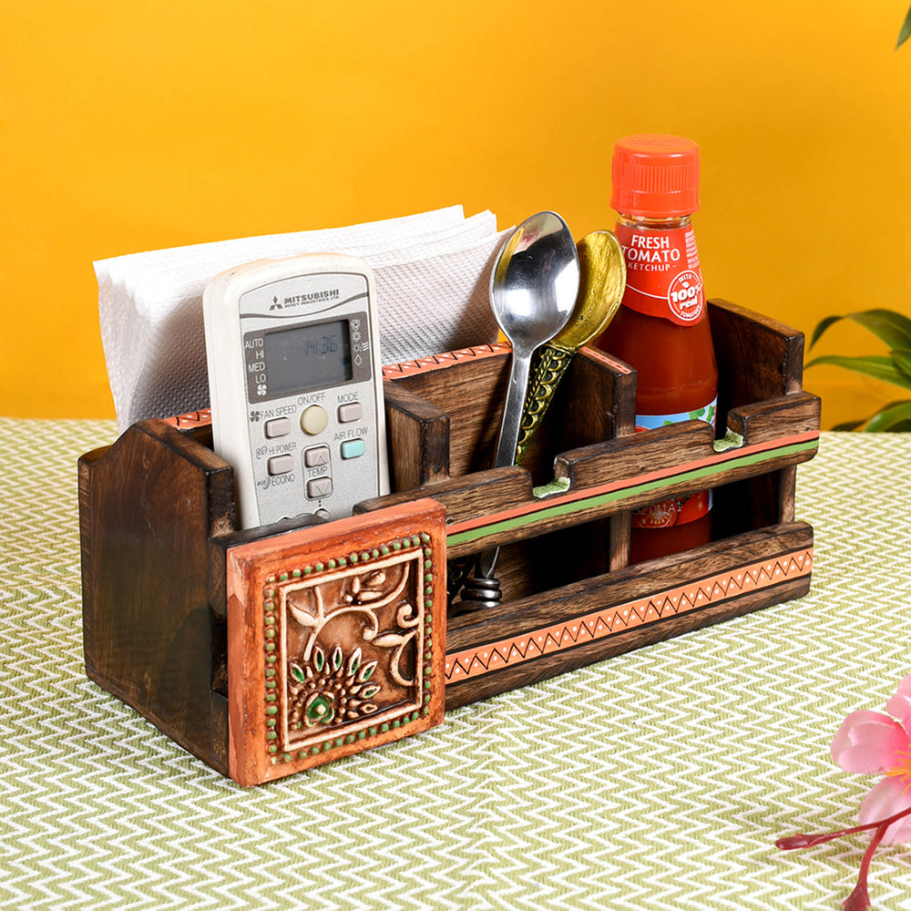 wooden cutlery holder