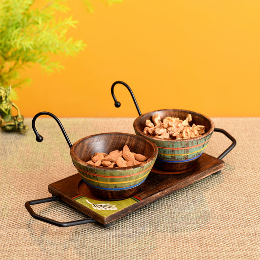Hook-ed Snack Bowls So2 with rectangular Tray (small) (13.5x4.5x4.5)