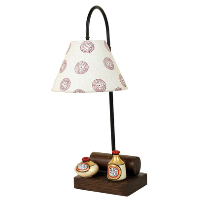 Yin & Yang II Table Lamp with Tapered Drum Shade-Height - 21''