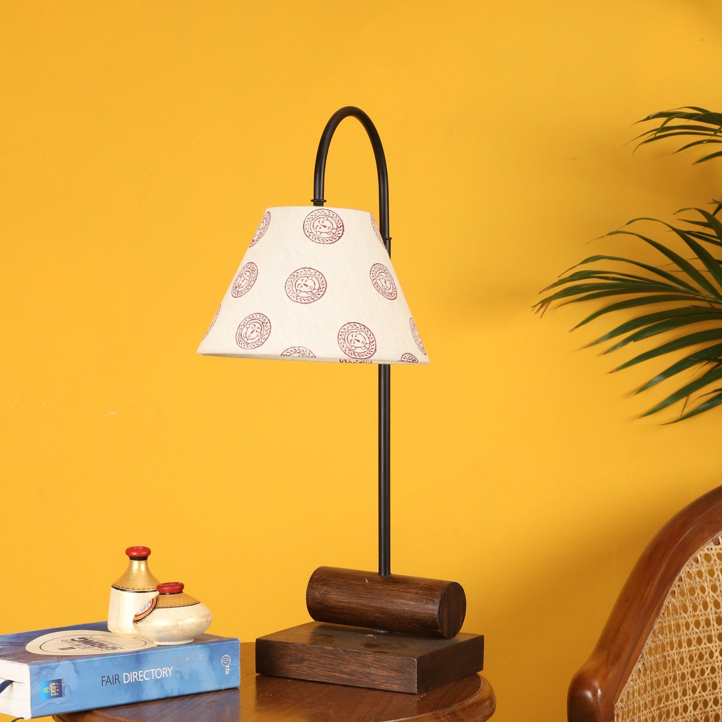 Yin & Yang II Table Lamp with Tapered Drum Shade-Height - 21''