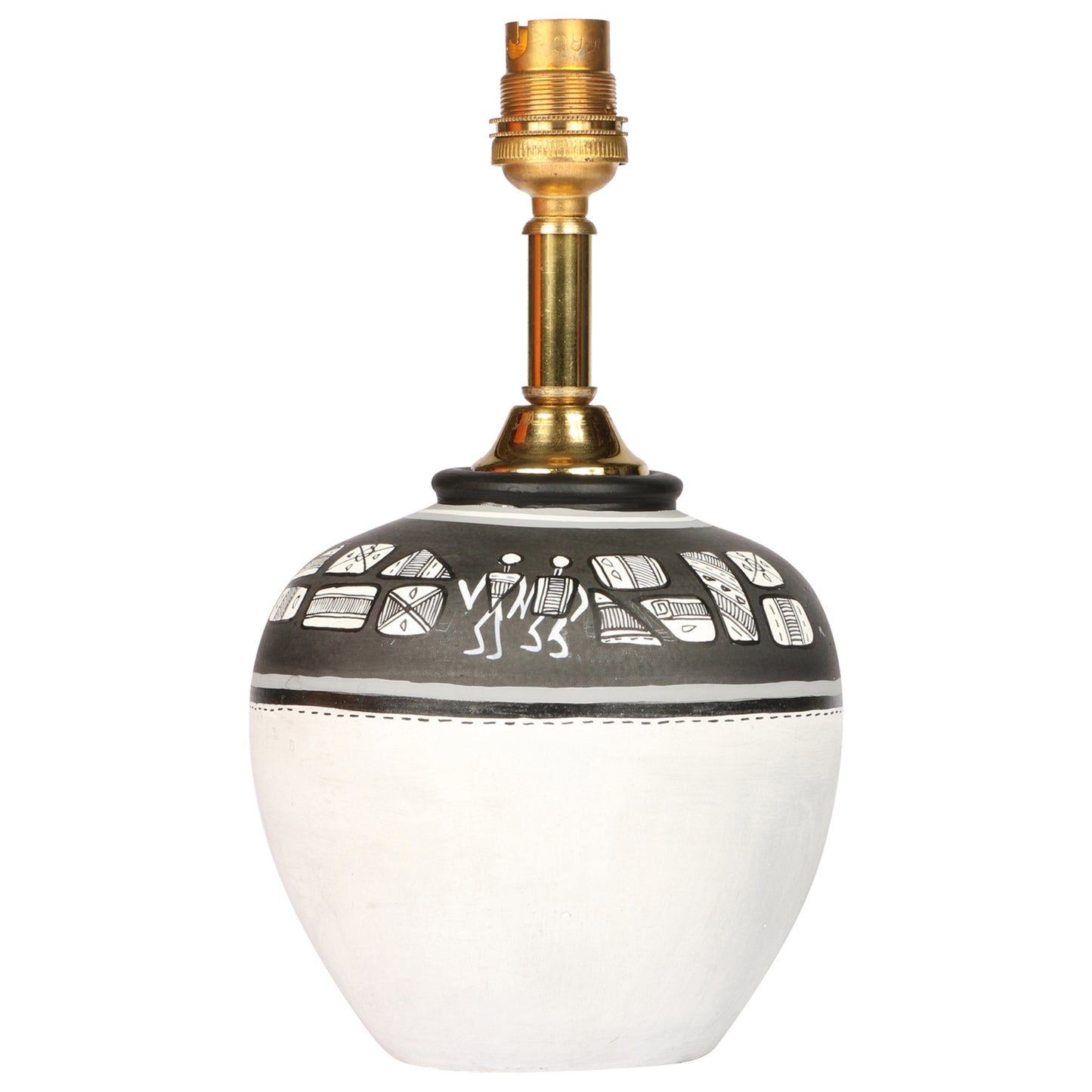 Table Lamp Earthen Handcrafted with White Shade (8.1x12.6)