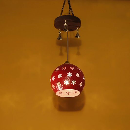 Star-1 Dome Shaped Pendant Lamp In Red