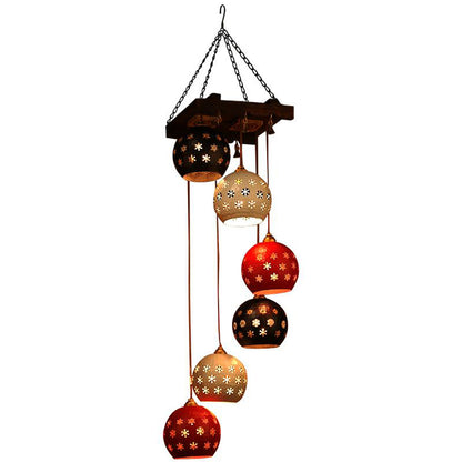 Star-6A Chandelier With Dome Shaped Metal Hanging Lamps (6 Shades)