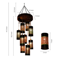 Celo-9 Chandelier With Cylindrical Metal Hanging Lamps (9 Shades)