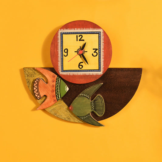 handcrafted wooden wall clock