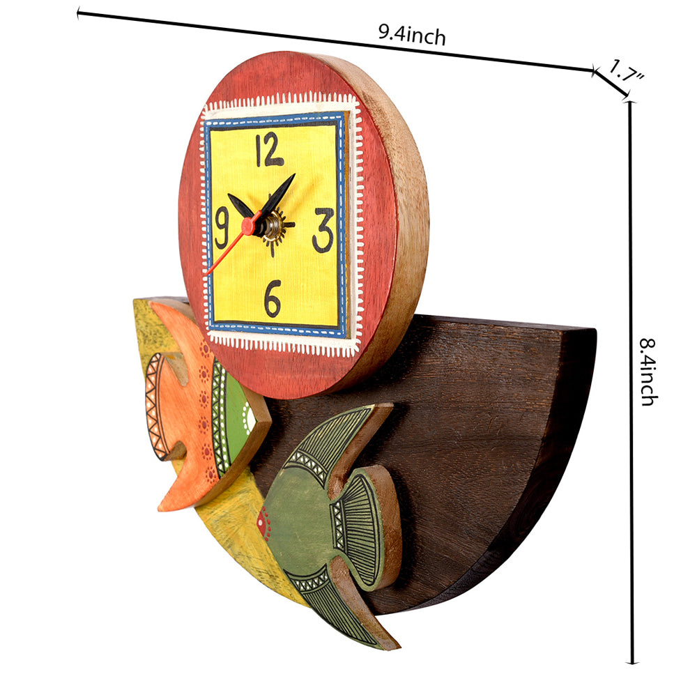 handcrafted wooden wall clock