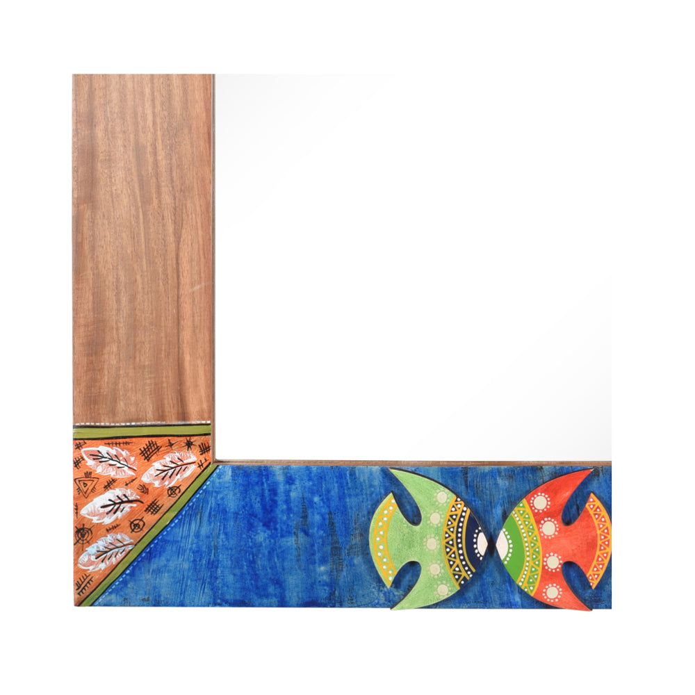 Nemo Rosewood Mirror with Fish Motifs (21x17")