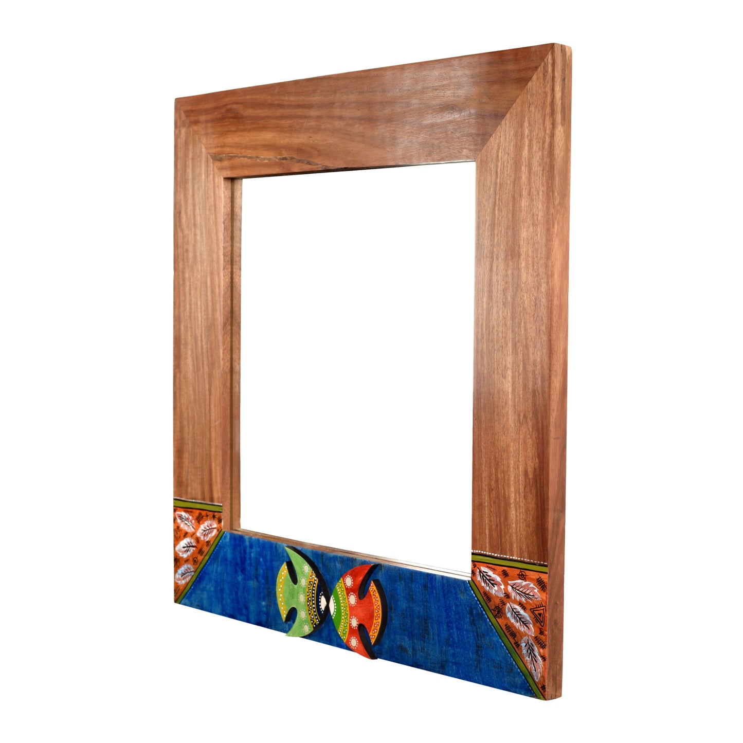 Nemo Rosewood Mirror with Fish Motifs (21x17")