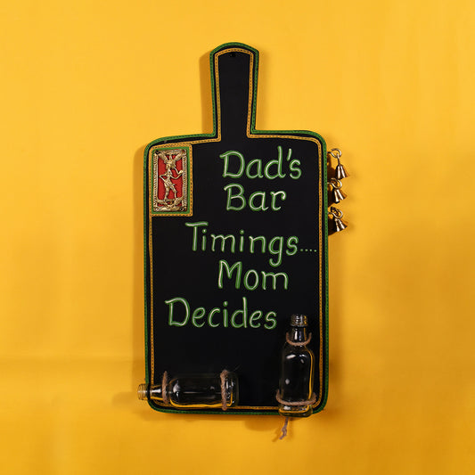Black - "Dad's Bar" Handcrafted in Wood (9x2x17)