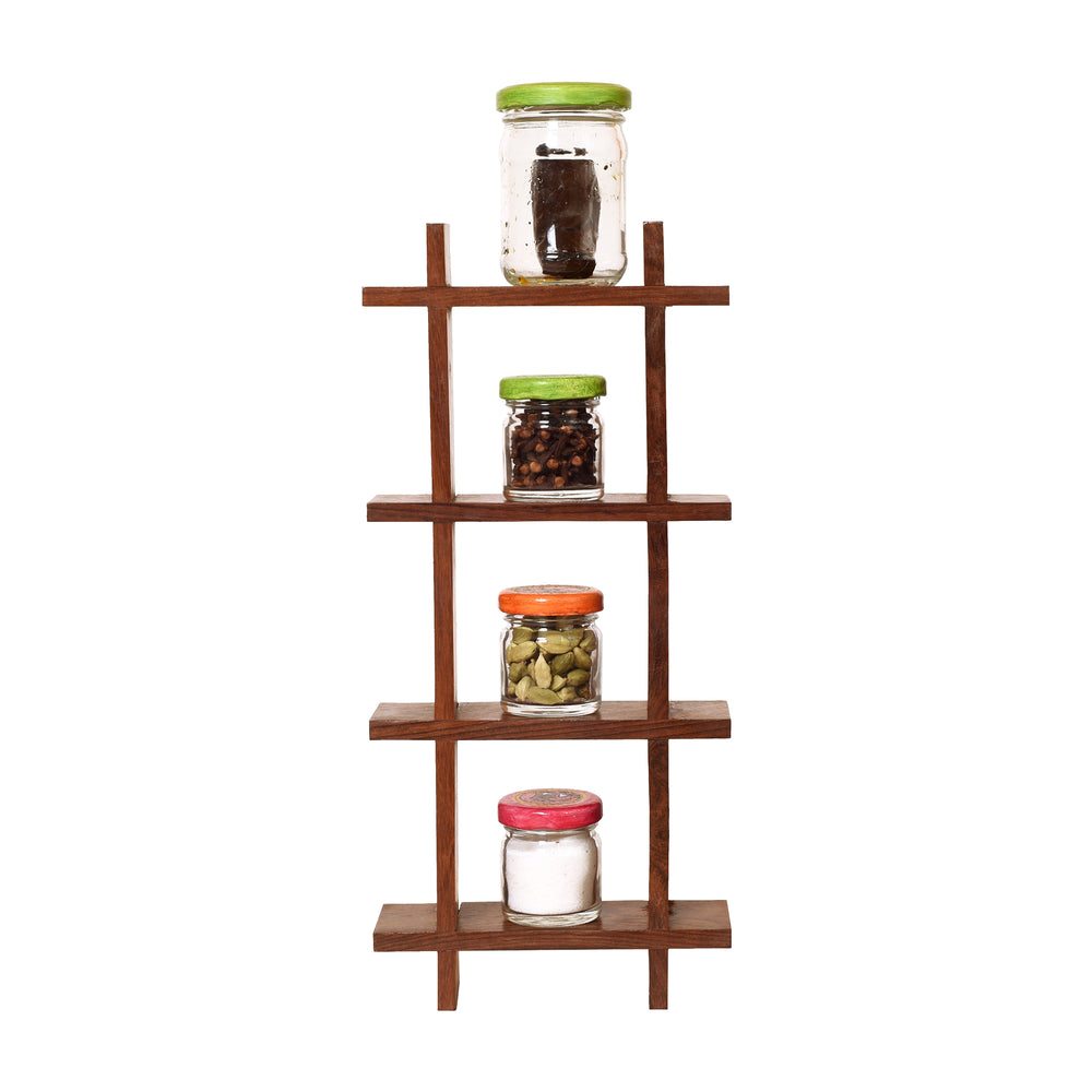 Wall Decor Ladder & 4 Spice Jars (13x2x6)