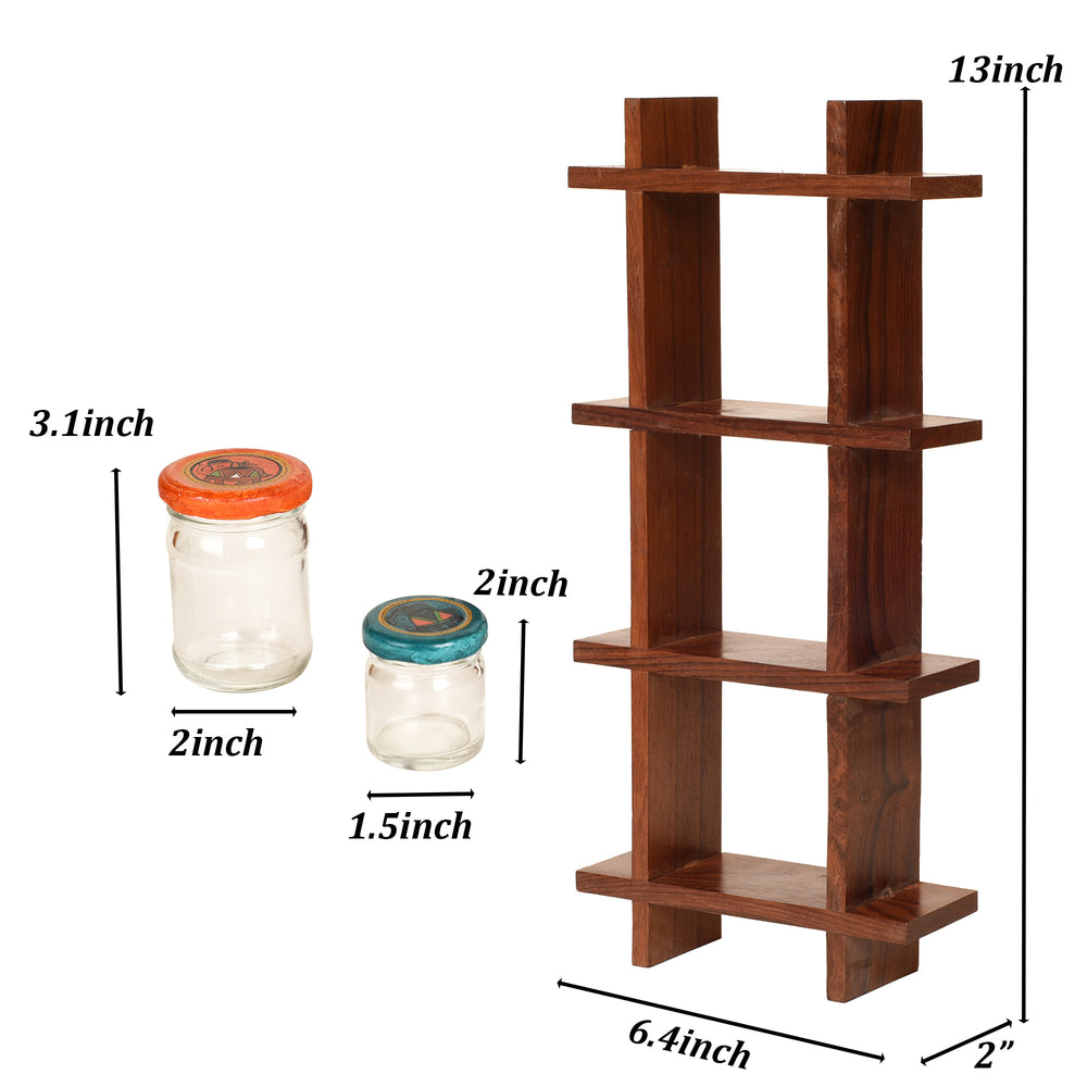 Wall Decor Ladder & 4 Spice Jars (13x2x6)