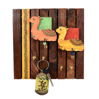 Key Holder Handcrafted Tribal Art Alpaca Theme 4 Keys (8x1.5x8)