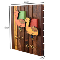 Key Holder Handcrafted Tribal Art Alpaca Theme 4 Keys (8x1.5x8)