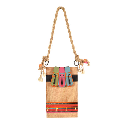 Handrcafted Mango Wood TIKI Face Key Holder (5 x 1 in)