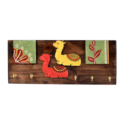Key Holder Handcrafted Tribal Art Alpaca Theme 5 Keys (12x2x4.7)