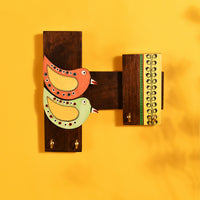 Key Holder Handcrafted Tribal Art Bird Theme 4 keys (8x2x8)