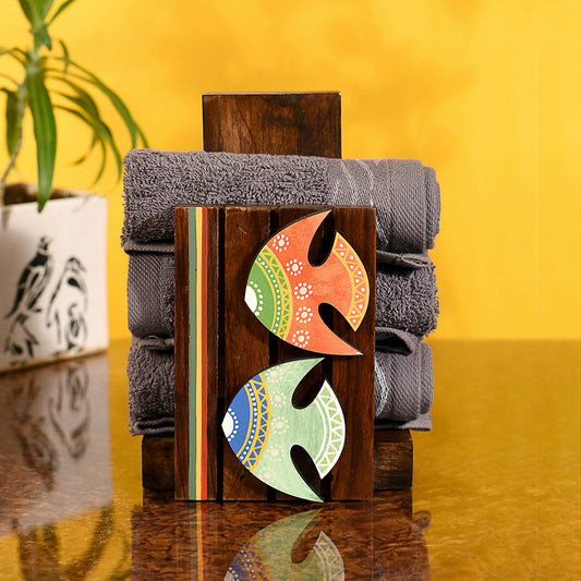 Towel Holder Handcrafted Tribal Art (5.4x3.6x8)