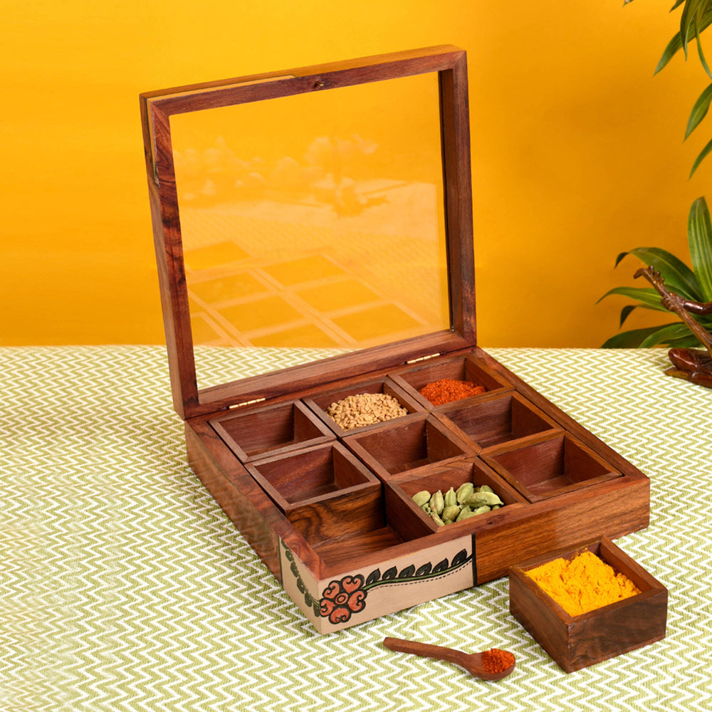 Wooden Masala Box