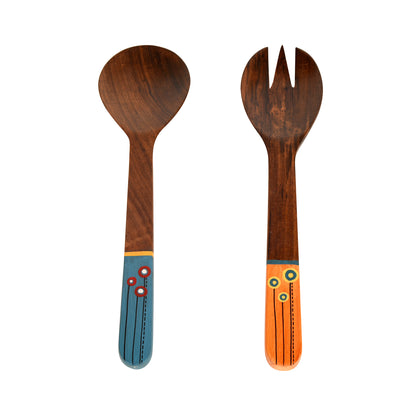 Handcrafted Wooden Spoon and Salad Fork (Set of 2)