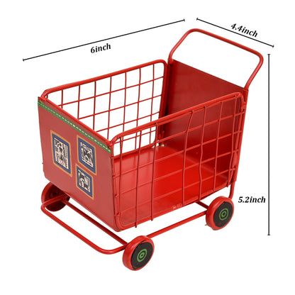 Funky Snacks Serving Trolly in Red Color (6x4.4x5.2)