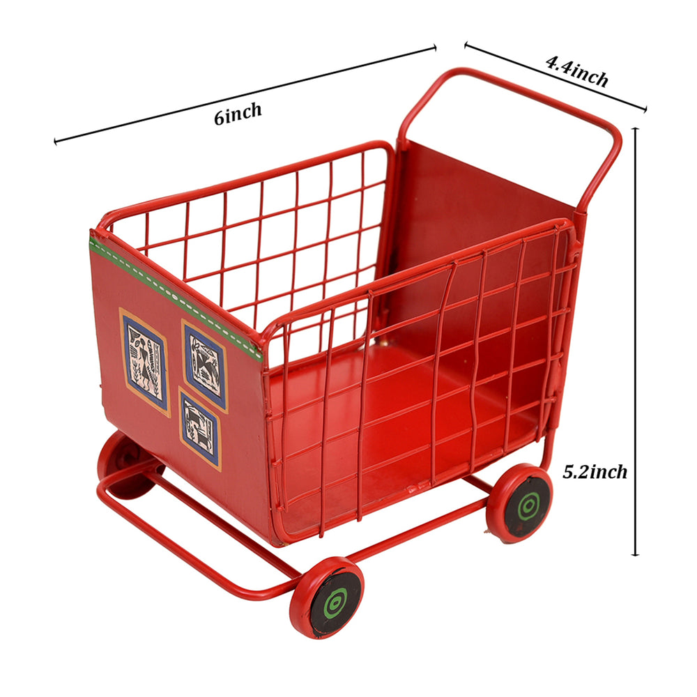 Funky Snacks Serving Trolly in Red Color (6x4.4x5.2)