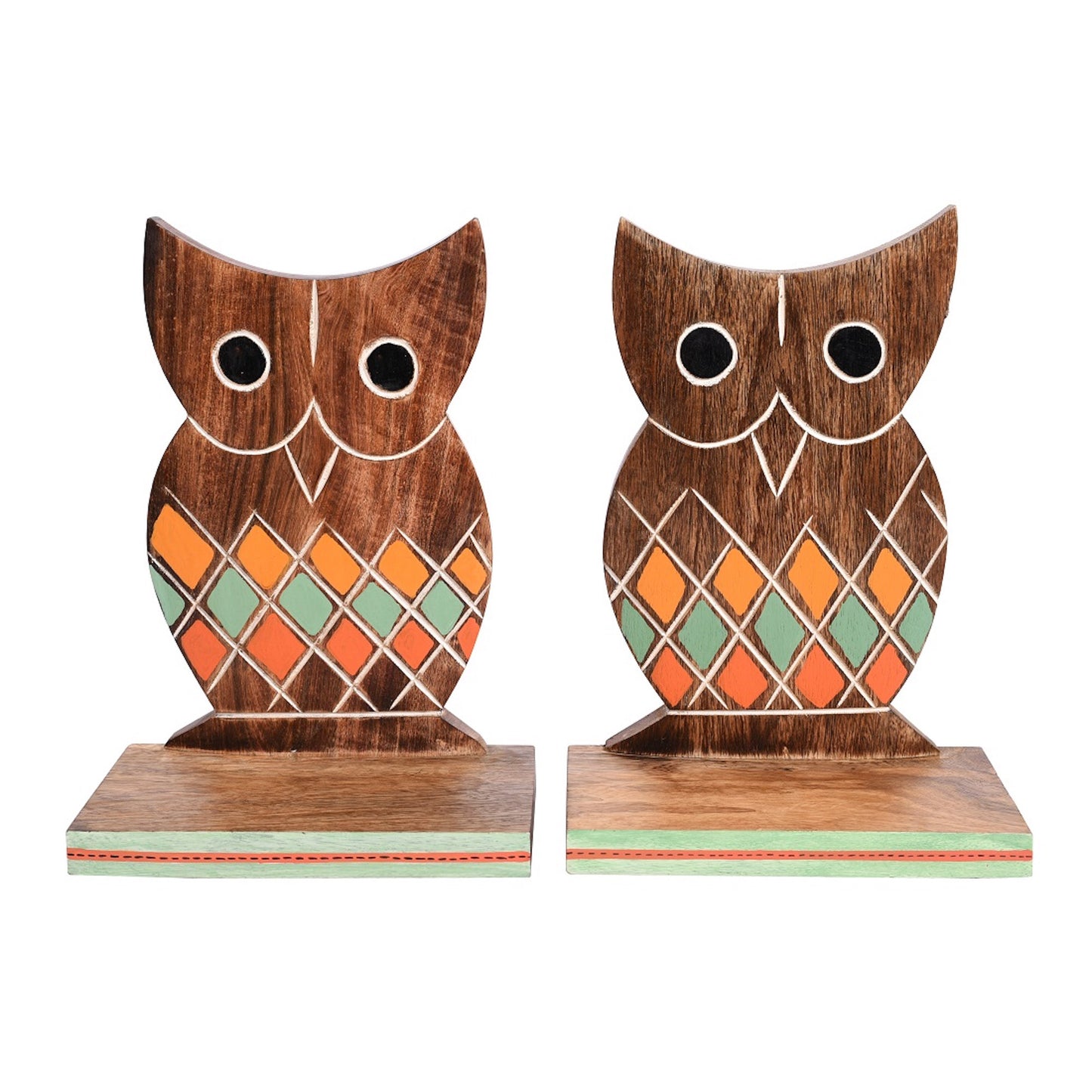 Bookend Handcrafted Wooden Owl (Set of 2) (6.5x4x9.2)