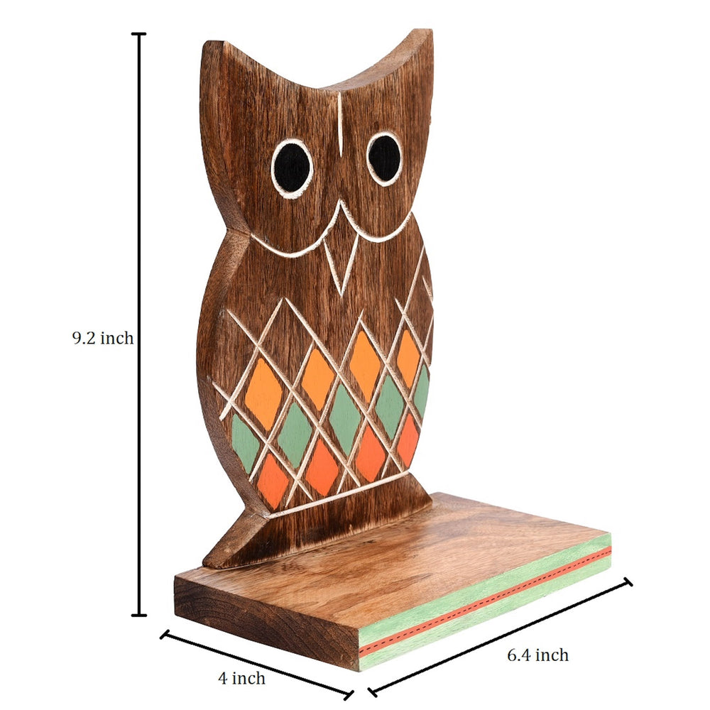 Bookend Handcrafted Wooden Owl (Set of 2) (6.5x4x9.2)