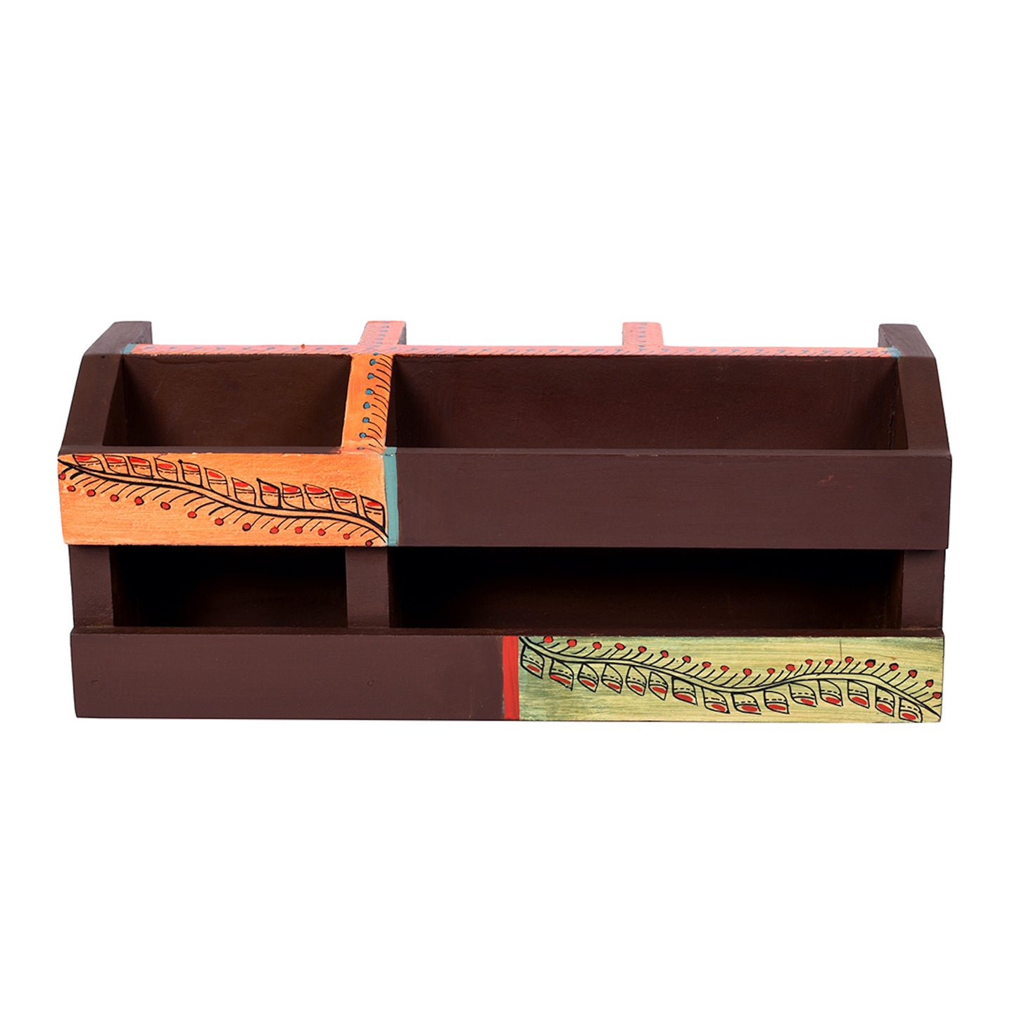 Pen Stand Handcrafted Madhubani Wooden (10x3.5x4)