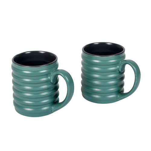 Mug Ceramic Turquoise Green (Set of 2) (4.4x2.7x3.4)