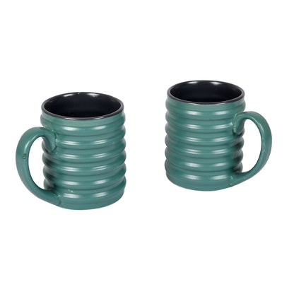 Mug Ceramic Turquoise Green (Set of 2) (4.4x2.7x3.4)