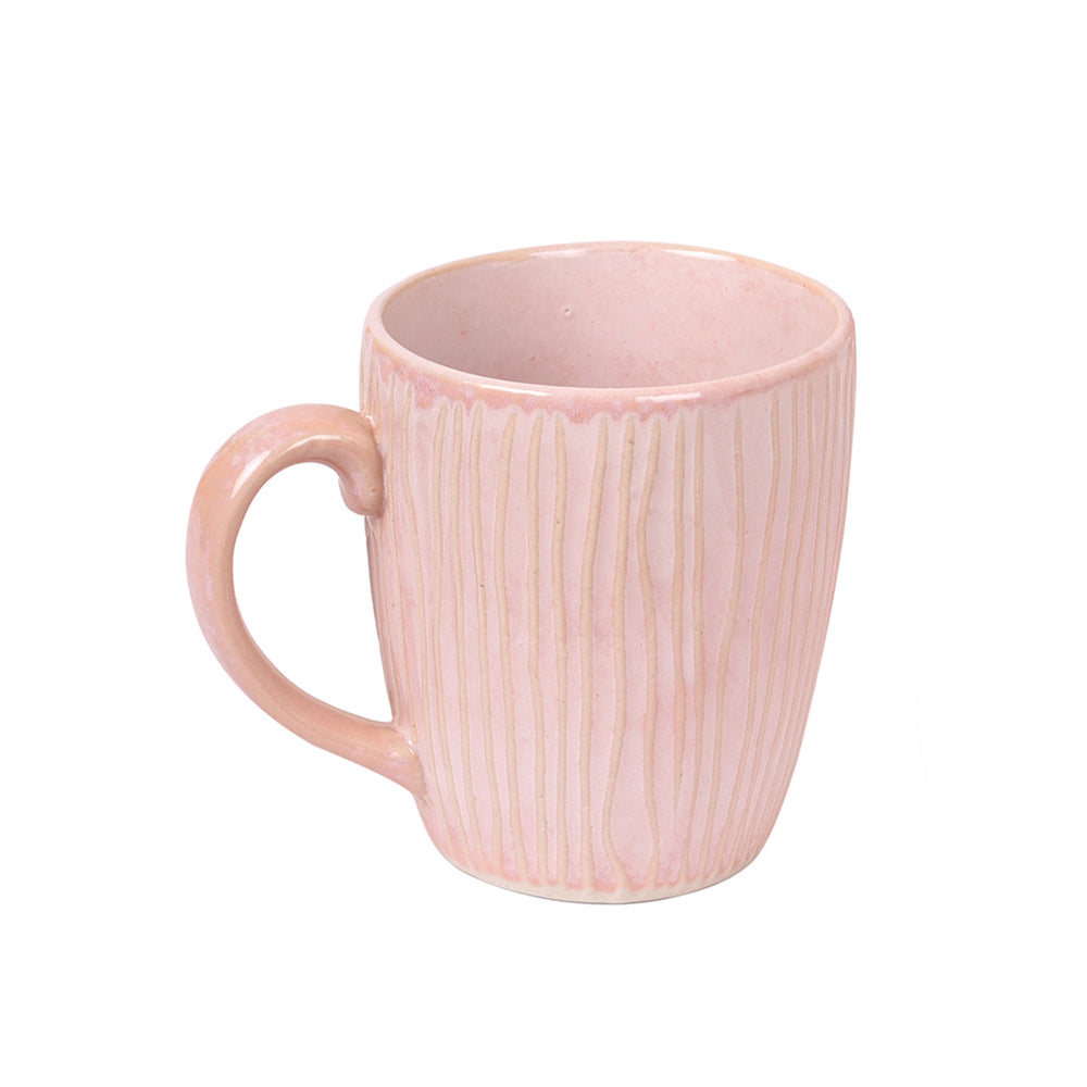 Crinkle Pink Coffee Mugs Set of 4